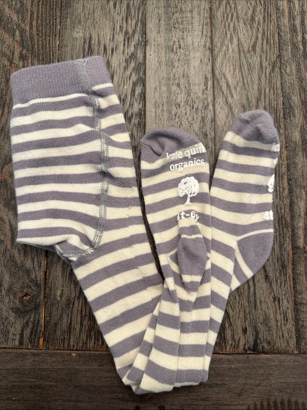 kate quinn Striped Cotton Footed Tights